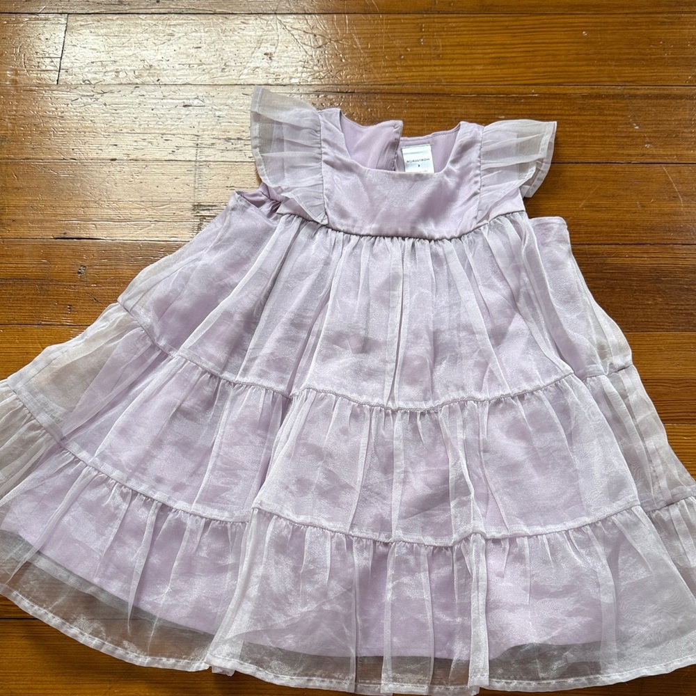 Nordstrom Lilac Tiered Organza Girls Dress